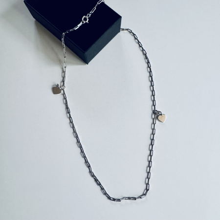 Lant argint cu charmuri inimioare [1]