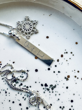 Bijuterii din argint 925 - Lant argint cu pandant "One of a kind" si fulg