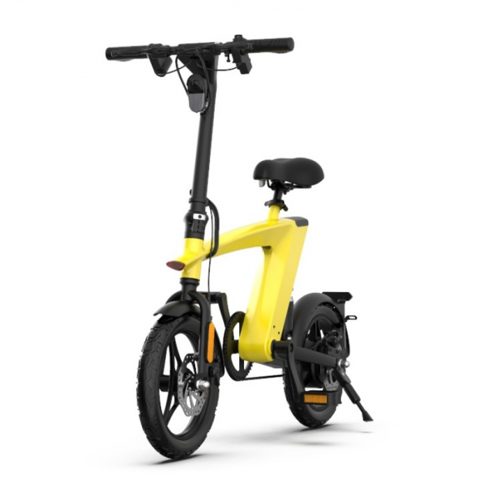 Bicicleta electrica iSEN H1 Flying Fish Galben, 250W, 22NM, Rulare full electric sau asistata, 25km/h, IPX4, Baterie detasabila 10Ah [4]