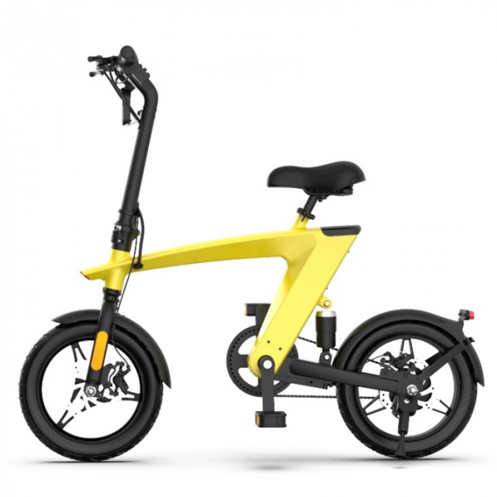Bicicleta electrica iSEN H1 Flying Fish Galben, 250W, 22NM, Rulare full electric sau asistata, 25km/h, IPX4, Baterie detasabila 10Ah [2]