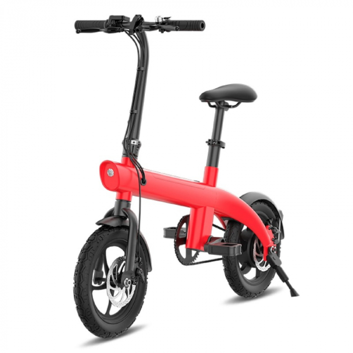 Bicicleta electrica iSEN H2 Bionic Rosu, 250W, Rulare full electric sau asistata, 25km/h, IPX4, Baterie detasabila 5.2Ah [1]