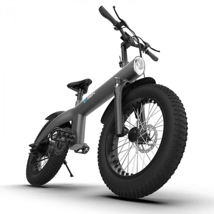 Bicicleta electrica iSEN Q3 Fat Bike Gri, 750W, 7 viteze Shimano, Rulare full electric sau asistata, 32km/h, Baterie detasabila, IP54 [3]