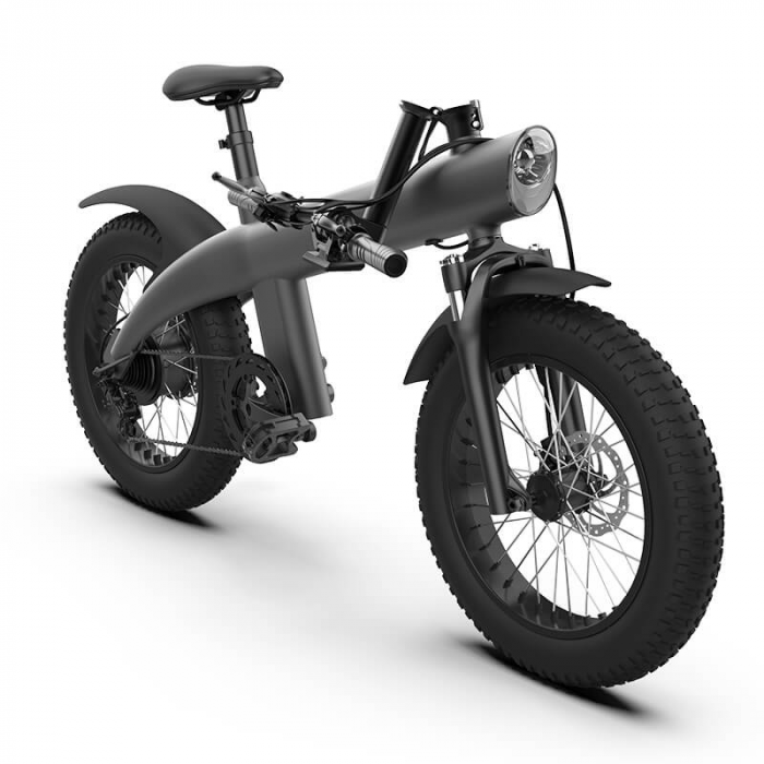 Bicicleta electrica iSEN Q3 Fat Bike Gri, 750W, 7 viteze Shimano, Rulare full electric sau asistata, 45km/h, Baterie detasabila, IP54 [5]