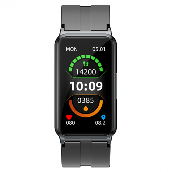 Smartband iSEN EP01 Negru, 1.47" IPS HD, ECG, Ritm cardiac, Presiune sanguina, Glicemie, Oxigen, Monitorizare somn, Bt v5.1, IP67, 210mAh [4]
