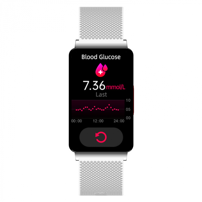 Smartband iSEN EP08 Alb, 1.57", HD, ECG, Glicemie, Ritm cardiac, Presiune sanguina, Oxigen, Monitorizare somn, Bt v5.1, IP67, 210mAh [4]