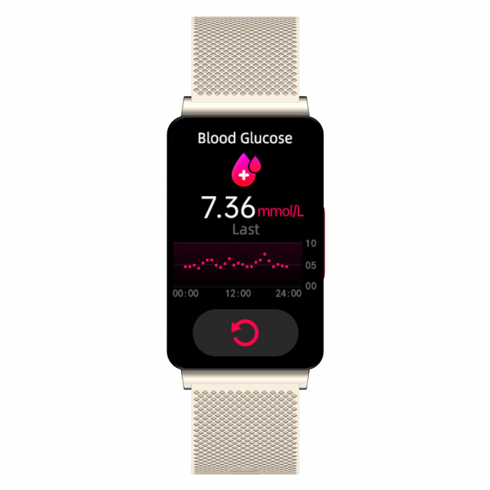 Smartband iSEN EP08 Gold, 1.57", HD, ECG, Glicemie, Ritm cardiac, Presiune sanguina, Oxigen, Monitorizare somn, Bt v5.1, IP67, 210mAh [4]