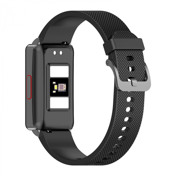 Smartband iSEN EP08 Negru, 1.57", HD, ECG, Glicemie, Ritm cardiac, Presiune sanguina, Oxigen, Monitorizare somn, Bt v5.1, IP67, 210mAh [6]