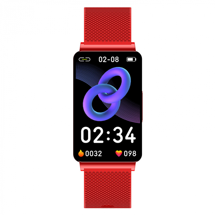 Smartband iSEN EP08 Rosu, 1.57", HD, ECG, Glicemie, Ritm cardiac, Presiune sanguina, Oxigen, Monitorizare somn, Bt v5.1, IP67, 210mAh [3]