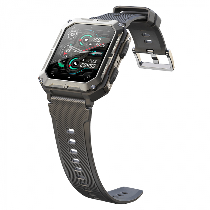 Smartwatch iSEN C20 Pro Negru, 1.83 inch, Apel bluetooth, Bluetooth 5.0, Ritm cardiac, SpO2, 123 sporturi, Ip68, 380mAh [12]