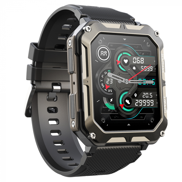Smartwatch iSEN C20 Pro Negru, 1.83 inch, Apel bluetooth, Bluetooth 5.0, Ritm cardiac, SpO2, 123 sporturi, Ip68, 380mAh [4]