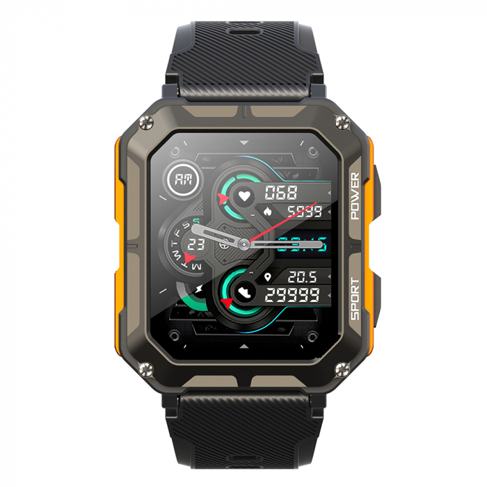 Smartwatch iSEN C20 Pro Orange, 1.83 inch, Apel bluetooth, Bluetooth 5.0, Ritm cardiac, SpO2, 123 sporturi, Ip68, 380mAh [5]