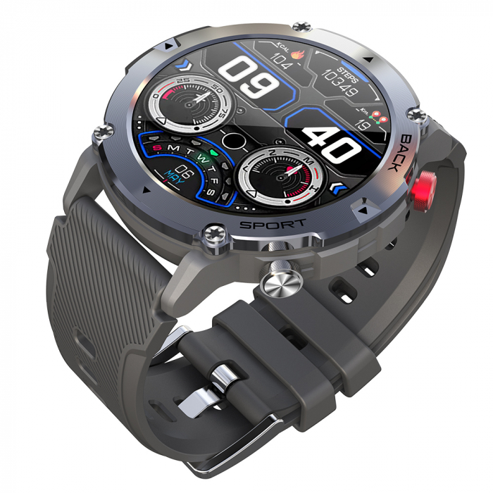 Smartwatch iSEN C21 Pro Negru, 1.32 inch, Apel bluetooth, Bluetooth 5.0, Ritm cardiac, SpO2, 19 sporturi, Ip68, 300mAh [8]