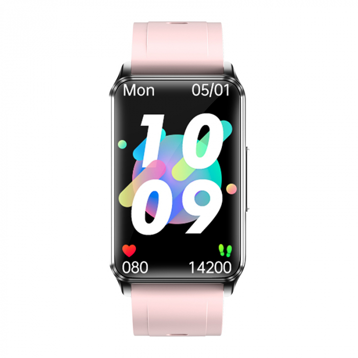 Smartwatch iSEN EP02 Roz, 1.3" TFT, ECG, Ritm cardiac, Presiune sanguina, Glicemie, Oxigen, Monitorizare somn, Bt v4.0, IP67, 160mAh [2]