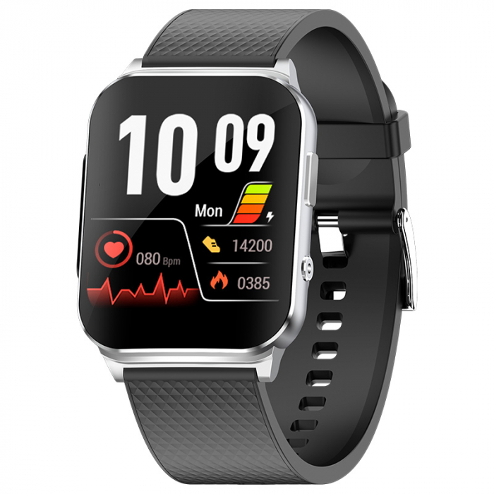 Smartwatch iSEN EP03 Silver, 1.83" IPS HD, ECG, Ritm cardiac, Presiune sanguina, Glicemie, Oxigen, Monitorizare somn, Bt v5.1, IP67, 185mAh [4]