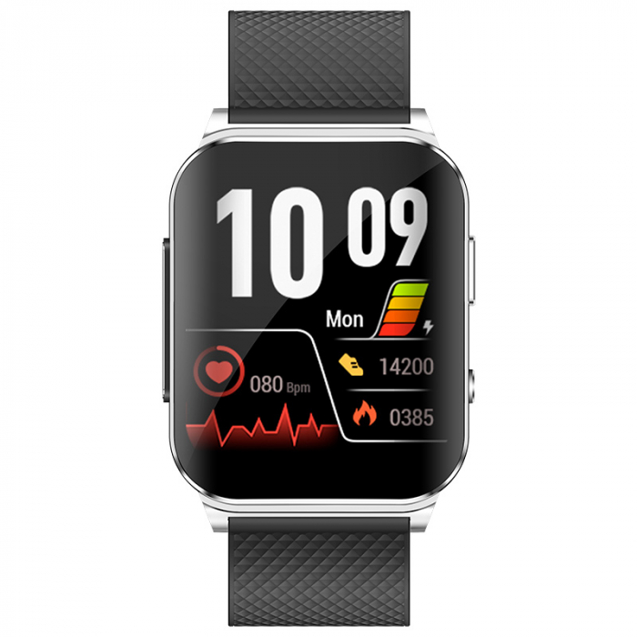 Smartwatch iSEN EP03 Silver, 1.83" IPS HD, ECG, Ritm cardiac, Presiune sanguina, Glicemie, Oxigen, Monitorizare somn, Bt v5.1, IP67, 185mAh [2]