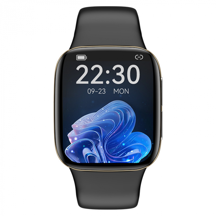 Smartwatch iSEN JL08 Gold+Negru, 1.72 inch HD, Apel bluetooth, Asistent vocal, HR, Glicemie, VO2max, ECG, temperatura, NFC, IP67, 270mAh [2]