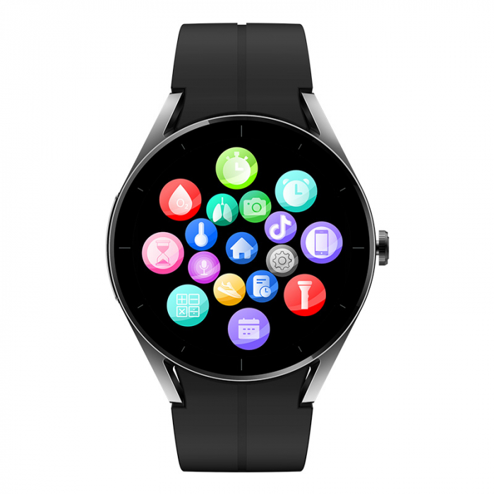 Smartwatch iSEN KS05 Negru, 1.32" IPS HD, ECG, Ritm cardiac, Presiune sanguina, Glicemie, Oxigen, Bluetooth call, Bt v5.1, IP67, 185mAh [2]