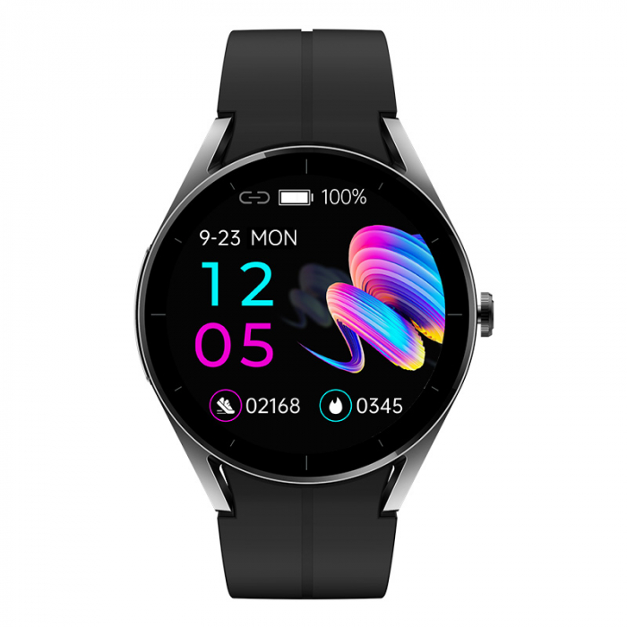 Smartwatch iSEN KS05 Negru, 1.32" IPS HD, ECG, Ritm cardiac, Presiune sanguina, Glicemie, Oxigen, Bluetooth call, Bt v5.1, IP67, 185mAh [6]