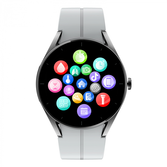 Smartwatch iSEN KS05 Silver, 1.32" IPS HD, ECG, Ritm cardiac, Presiune sanguina, Glicemie, Oxigen, Bluethoot call, Bt v5.1, IP67, 185mAh [3]