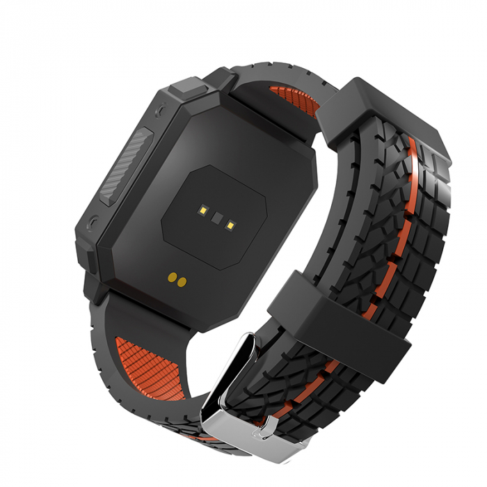 Smartwatch iSEN Watch C1 Negru cu portocaliu, IPS 1.7", Puls, Presiune sanguina, Saturatie oxigen, Monitorizare somn, Bt v5.0, IP67, 230mAh [6]