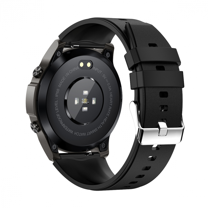 Smartwatch iSEN Watch DM50, Negru cu bratara neagra silicon, Monitorizare functii vitale, AMOLED 1.43", Bt v5.0, NFC, IP68, 400 mAh [4]