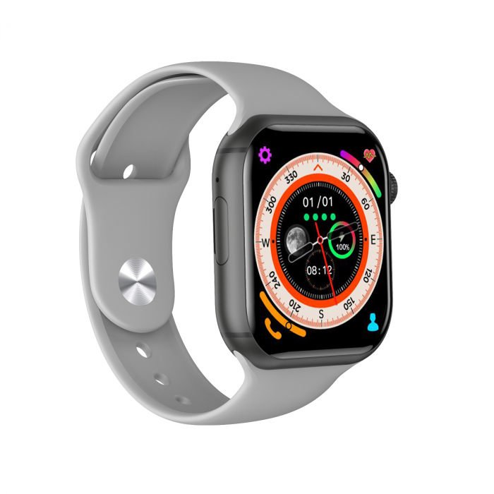 Smartwatch iSEN Watch DM60, negru cu bratara gri silicon, 4G, 2.02" HD, 4GB RAM + 64GB ROM, android 8.1, Bt v4.2, nanoSIM, IP67, 800 mAh [2]