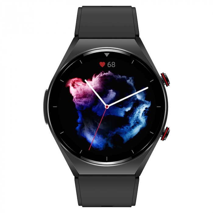 Smartwatch iSEN Watch E09, Negru cu bratara neagra din TPU, Monitorizare zahar din sange, tensiune, temperatura, somn, EKG, HR, Oximetru [4]
