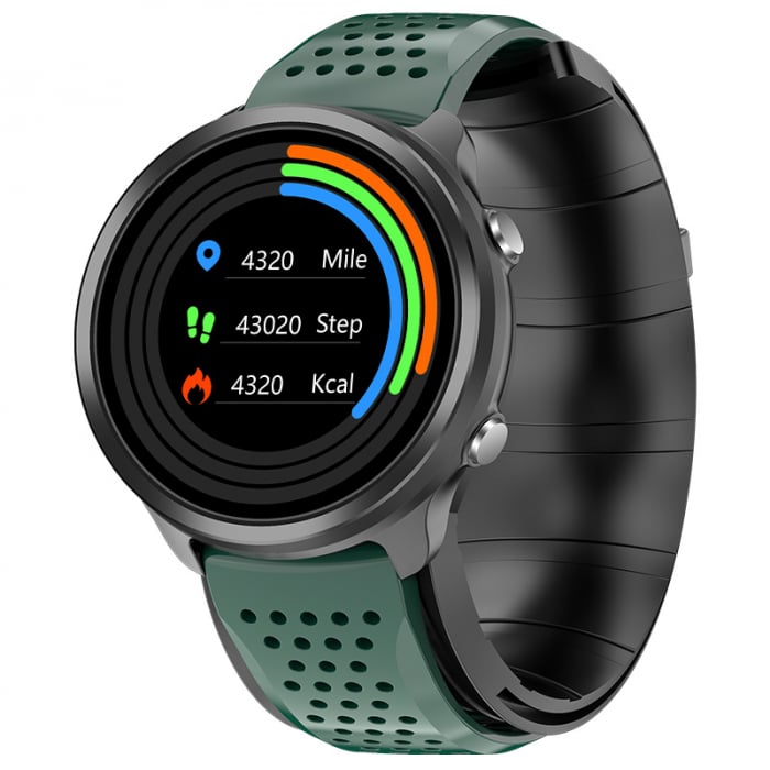 Smartwatch iSEN Watch P30 Negru cu bratara verde din TPU, 1.3", Tensiometru cu manseta gonflabila, Temperatura, Oxigen [1]