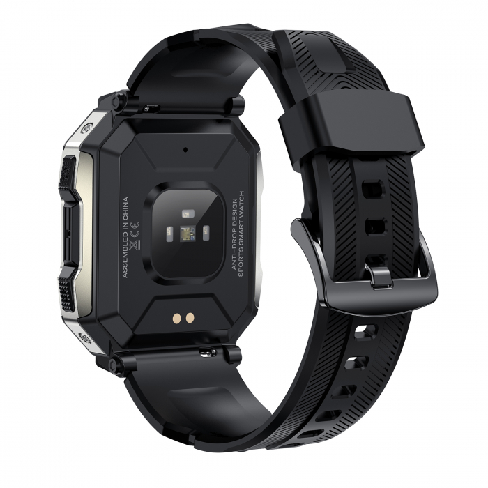 Smartwatch iSEN Watch PG333, Negru cu bratara neagra silicon, IPS 1.92", Monitorizare functii vitale, Bt v5.01, IP68, 340 mAh [2]