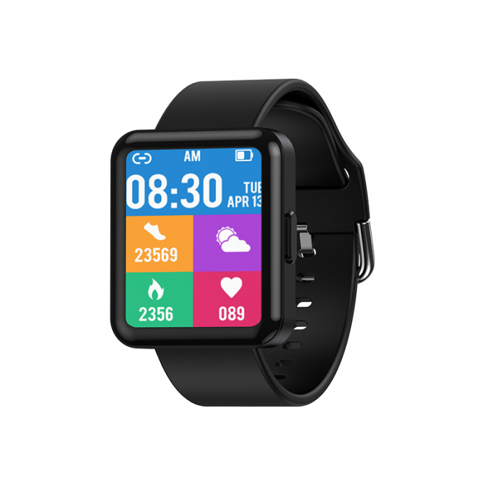 Smartwatch iSEN Watch Q333, Negru, IPS 1.7", Puls, Presiune sanguina, Saturatie oxigen, Monitorizare somn, Bt v5.0, IP67, 180mAh [2]