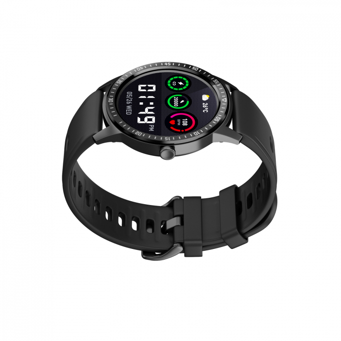 Smartwatch iSEN Watch Q669, Negru cu bratara neagra silicon, Monitorizare functii vitale, IPS 1.28", Bt v5.0, IP67, 180 mAh [3]