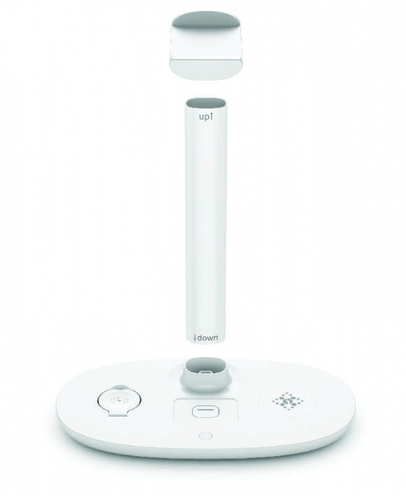 Suport casti / Incarcator wireless iSEN 4 in 1 Alb, Incarcator casti 3W max, Incarcator ceas 2W max, Incarcator telefon 15W max [2]