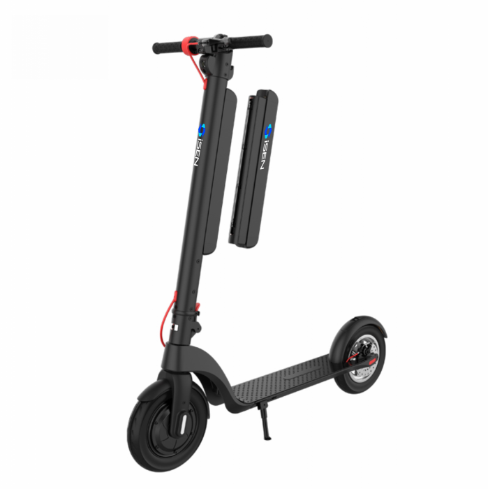 Trotineta electrica pliabila iSEN X8 2023 Negru, BT, 10 inch, motor 350W, autonomie maxima 45km, viteza pana la 25km/h, baterie detasabila [2]