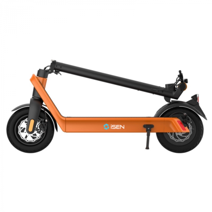 Trotineta electrica pliabila iSEN X9 Plus 2023 Orange, BT, 10 inch, 850W, autonomie maxima 65km, pana la 36km/h, baterie detasabila 15.6Ah [8]