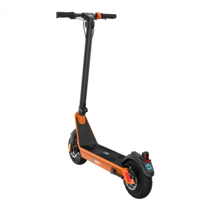 Trotineta electrica pliabila iSEN X9 Plus 2023 Orange, BT, 10 inch, 850W, autonomie maxima 65km, pana la 36km/h, baterie detasabila 15.6Ah [4]