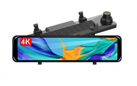 Sisteme (Camere) Supraveghere Video - Oglinda iSEN S18 DVR, 11.26", Display tactil, Dual-core, 4K, Night vision, WiFi, GPS, Slot card de memorie, Camera marsarier