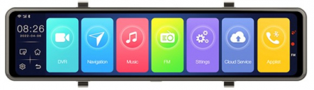 Sisteme (Camere) Supraveghere Video - Oglinda iSEN Z90 DVR, 4G, 12", 4GB RAM, 64 GB ROM, Octa-core, Android 10, CarPlay Apple si Android Auto wireless, WiFi, Camera marsarier