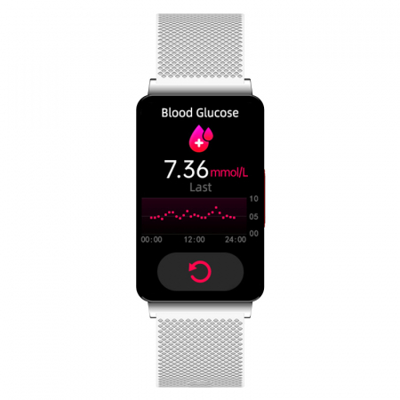 Smartband iSEN EP08 Alb, 1.57", HD, ECG, Glicemie, Ritm cardiac, Presiune sanguina, Oxigen, Monitorizare somn, Bt v5.1, IP67, 210mAh [3]