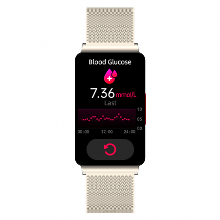 Smartband iSEN EP08 Gold, 1.57", HD, ECG, Glicemie, Ritm cardiac, Presiune sanguina, Oxigen, Monitorizare somn, Bt v5.1, IP67, 210mAh [3]