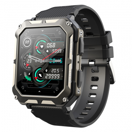 Smartwatch iSEN C20 Pro Negru, 1.83 inch, Apel bluetooth, Bluetooth 5.0, Ritm cardiac, SpO2, 123 sporturi, Ip68, 380mAh [2]