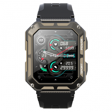 Smartwatch iSEN C20 Pro Negru, 1.83 inch, Apel bluetooth, Bluetooth 5.0, Ritm cardiac, SpO2, 123 sporturi, Ip68, 380mAh [1]