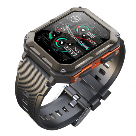 Smartwatch iSEN C20 Pro Orange, 1.83 inch, Apel bluetooth, Bluetooth 5.0, Ritm cardiac, SpO2, 123 sporturi, Ip68, 380mAh [15]