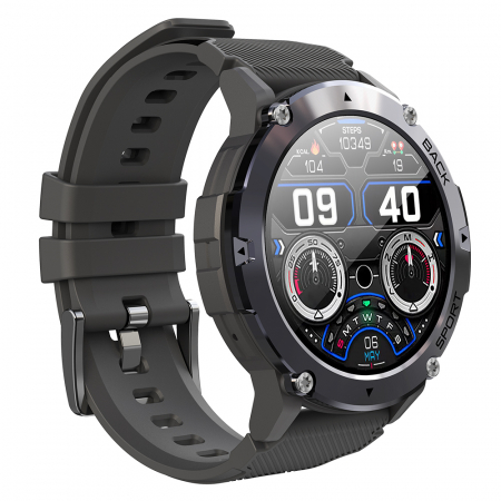 Smartwatch iSEN C21 Pro Negru, 1.32 inch, Apel bluetooth, Bluetooth 5.0, Ritm cardiac, SpO2, 19 sporturi, Ip68, 300mAh [4]