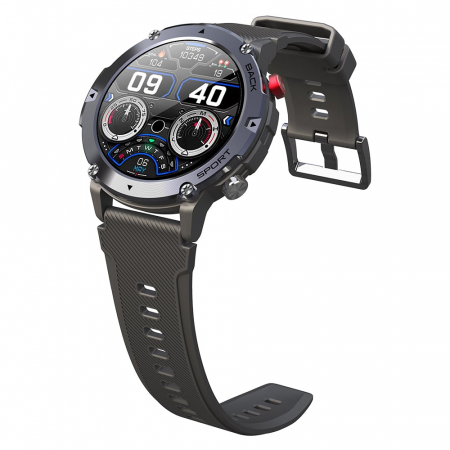 Smartwatch iSEN C21 Pro Negru, 1.32 inch, Apel bluetooth, Bluetooth 5.0, Ritm cardiac, SpO2, 19 sporturi, Ip68, 300mAh [9]