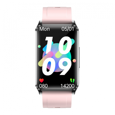 Smartwatch iSEN EP02 Roz, 1.3" TFT, ECG, Ritm cardiac, Presiune sanguina, Glicemie, Oxigen, Monitorizare somn, Bt v4.0, IP67, 160mAh [1]