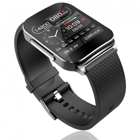 Smartwatch iSEN EP03 Negru, 1.83" IPS HD, ECG, Ritm cardiac, Presiune sanguina, Glicemie, Oxigen, Monitorizare somn, Bt v5.1, IP67, 185mAh [1]