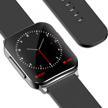 Smartwatch iSEN EP03 Negru, 1.83" IPS HD, ECG, Ritm cardiac, Presiune sanguina, Glicemie, Oxigen, Monitorizare somn, Bt v5.1, IP67, 185mAh [2]