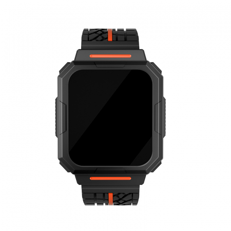Smartwatch iSEN Watch C1 Negru cu portocaliu, IPS 1.7", Puls, Presiune sanguina, Saturatie oxigen, Monitorizare somn, Bt v5.0, IP67, 230mAh [7]