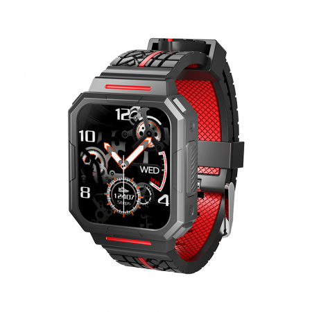 iSEN - Smartwatch iSEN Watch C1 Negru, IPS 1.7", OTA, Ritm cardiac, Presiune sanguina, Saturatie oxigen, Monitorizare somn, Bt v5.0, IP67, 230mAh