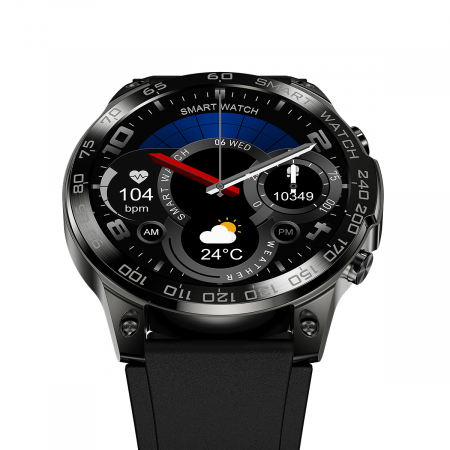 Smartwatch iSEN Watch DM50, Negru cu bratara neagra silicon, Monitorizare functii vitale, AMOLED 1.43", Bt v5.0, NFC, IP68, 400 mAh [5]